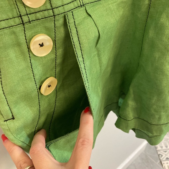 Double Stitch high waisted green retro shorts size 25 - Picture 3 of 6